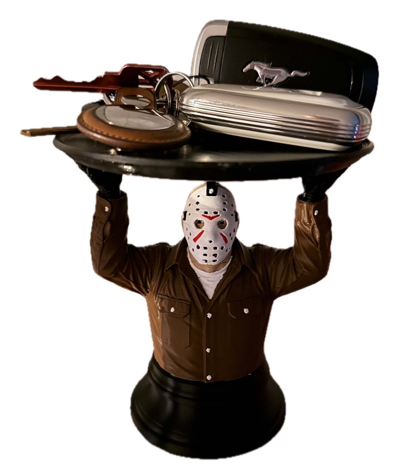 Hockey Mask Horror Tray & LED Candle Holder
